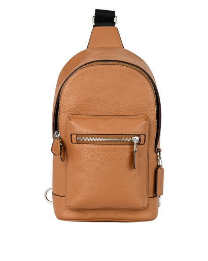 West Sling Backpack, &pound;110, Handbags, Brown, Leather, Front view